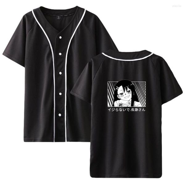 As camisetas masculinas não brinquem comigo, senhorita nagatoro beisebol garotas de verão de verão de manga curta masculina homens casuais roupas de anime