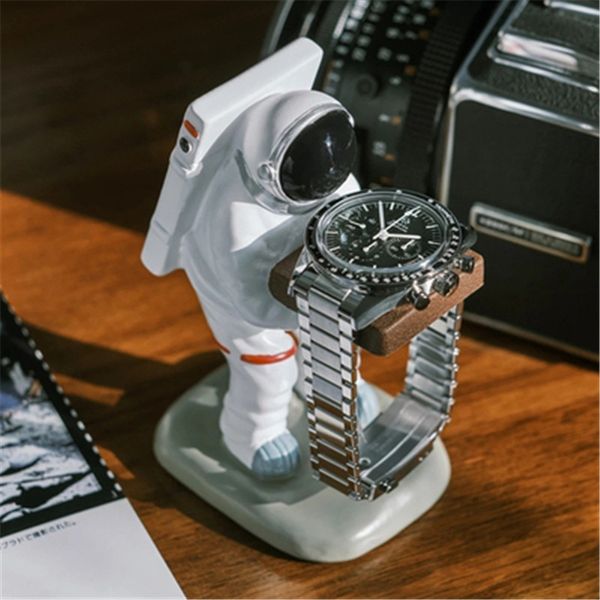 Декоративные предметы статуэтки часы держатель астронавт часы смолы ремесла ремесла для часов для хранения коробки мода модная карка