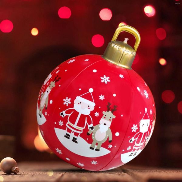 Decorazione per feste Ornamenti per palline di Natale da 60 cm Decorazioni per alberi creativi Divertimento all'aria aperta Giocattolo gonfiabile in PVC Regalo leggero