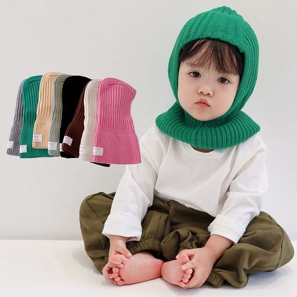 Chaps chapéus de malha de malha com capuz infantil garotos de xale -de -shawl de gama de vento para meninas nascidas de pografia adereços 230311
