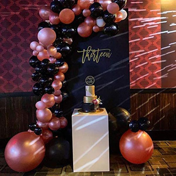 Decorazione per feste Ghirlanda di palloncini in oro rosa nero Decorazione per baby shower Matrimonio Compleanno Arche Ballon Anniversaire