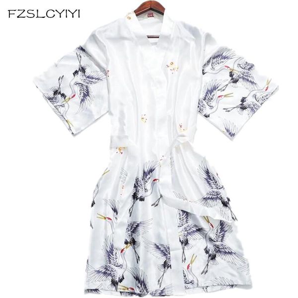 Moda de sono feminina Fzslcyiyi Spring e Summer Simulation Bathrobe Roupos para casa para mulheres vestidos de noiva da manhã vestidos de noiva Rayon Robe