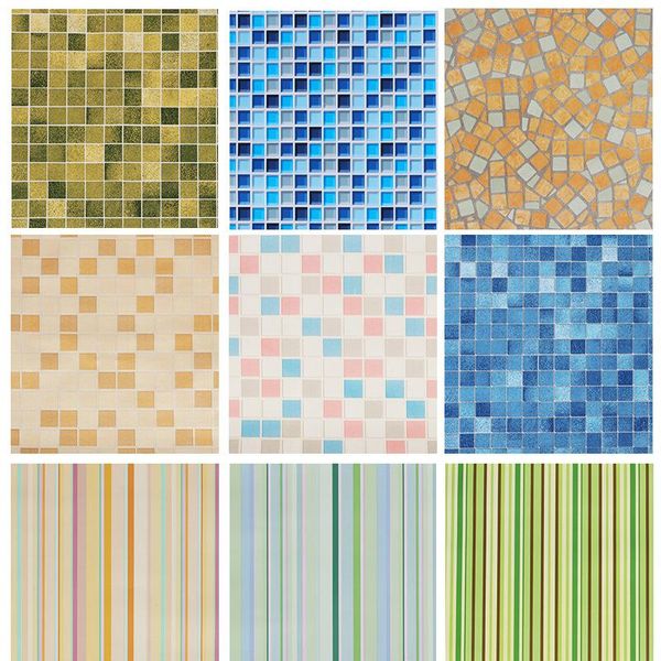 Sfondi 0,45 10 m Adesivi murali bagno Carta da parati mosaico PVC Cucina Piastrelle impermeabili Carta autoadesiva in plastica