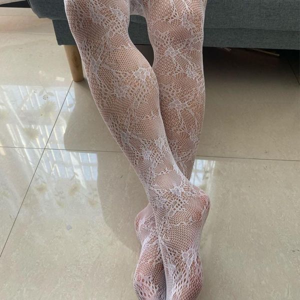 Meias de meias masculinas meios de lingerie collants sexy cueca shengrenmei fishnet transparente Pantyhose branca para marido presente de namorado