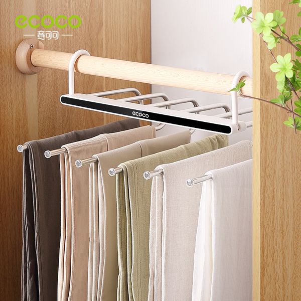 Cabides racks Ecoco dobrável cabide de calça multifuncional rack rack de aço inoxidável cabide portátil salvar espaço 230311