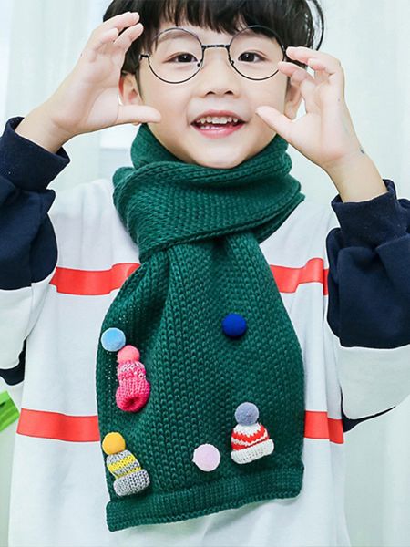 Lenços envolve as crianças, lenço, meninos, meninas, bebê inverno quente Kawaii sólido cobertor grosso pashmina infantil enrolando scarve malha de pescoço shawls 230311