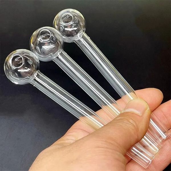 Acessórios para fumar 10cm queimador de óleo de vidro cachimbos queimador cachimbos de água colher pirex cachimbos de mão para fumar acessórios ferramenta de tabaco embalagem segura