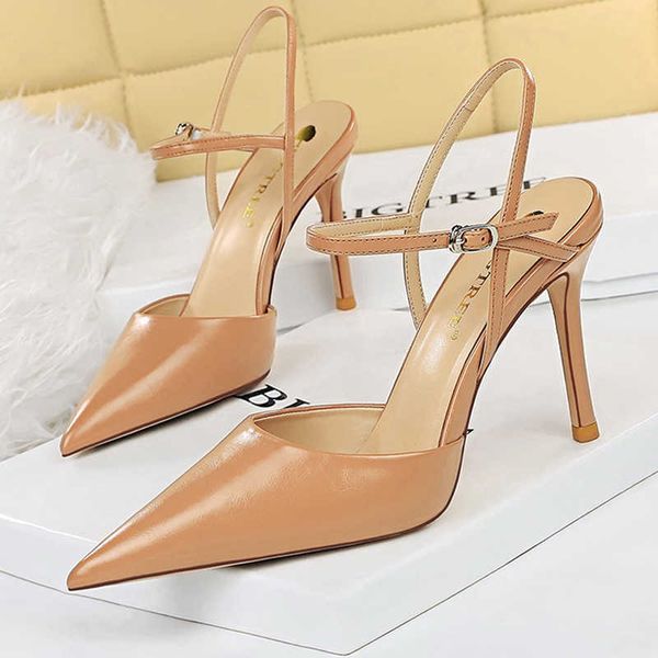 Отсуть обувь Bigtree Shoes Nude Black White Woman Pumps Fashion High Heels Women Shoes Stiletto каблуки летние порывы женские сандалии 2023 AA230311