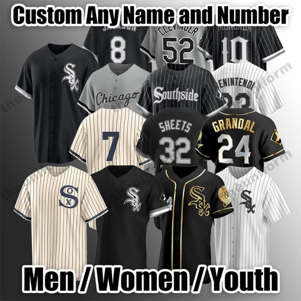 Custom Chicago Men Baseball Jerseys White Sox 27 Лукас Гиолито 7 Тим Андерсон 74 Элой Хименес 88 Луис Роберт 16 Эндрю Бенинтенди 10 Йоан Монкада Бейсбол Джерси