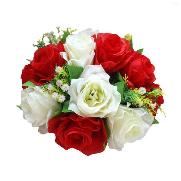 Flores decorativas Simulação de seda Flor Ball Casamento Decoração de carros Decorações de buquê para casamentos Centerpieces Fake Rose Balls