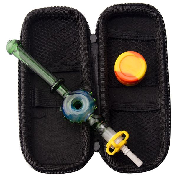 ChinaFairprice NC083 Raucherrohre Beutel Set 10mm Keramik Quarz Nagel Clip Dabber -Werkzeug Silicon Jar O Ring Wirbel Luftstrom Kopftäure DAB Rigglasrohr