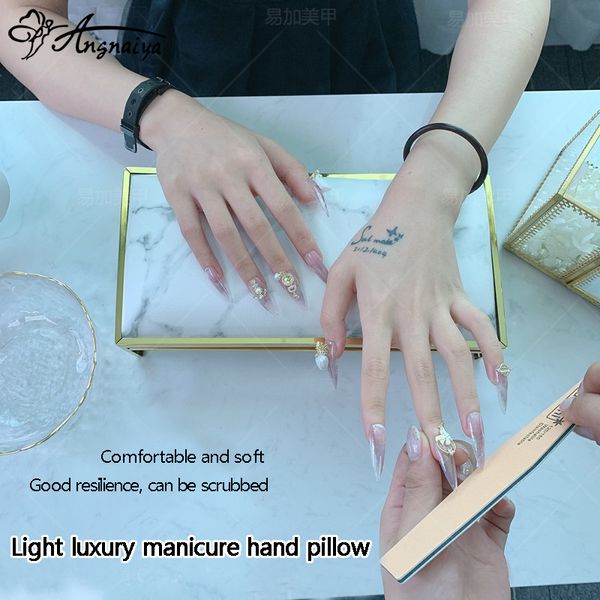 Repousa Angnya Marble Table travesseiro de mão PU PU CUSHION REST para unhas Manicure Home Salon Home 230311