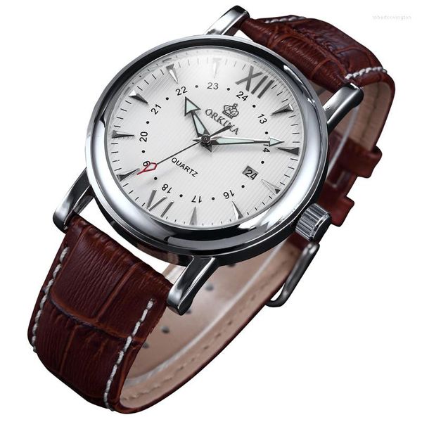 Avanadores de pulso Orkina Men assiste moda casual Japão Miyota Movimento Auto Data Auto Quartz Strap Relloj Hombre Deportivo