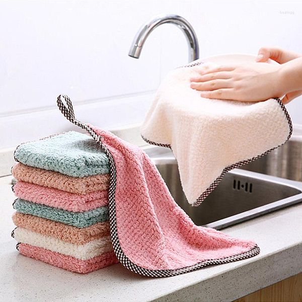 Tapetes de mesa 3/5pcs cozinha de cozinha doméstica Gadgets Gadgets Microfiber Toalha Limpeza de pano de óleo não-bobo espessado pode absorver lavagem