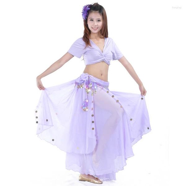 Stage Wear Performance Dance 2023 Women Belly Clothes 3pcs Set (Top Skirt Belt) Costume professionale