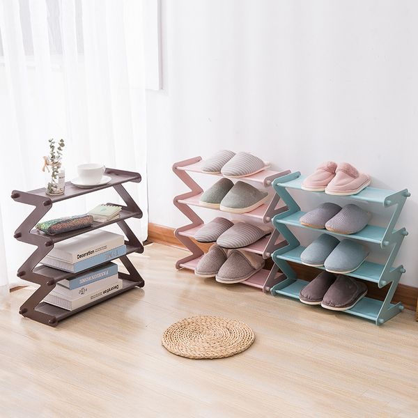 Sapatos multicamadas armazenamento montagem simples montagem oxford pano shoe rack quarto quarto quarto multifuncional sapato de ferro rack rack de armazenamento 1224051