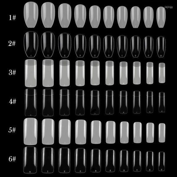 Unghie finte 500/600 pezzi Ballerina lunga punte per unghie francesi a metà piena Pressa in acrilico su bara finta Strumenti per saloni fai da te Manicure