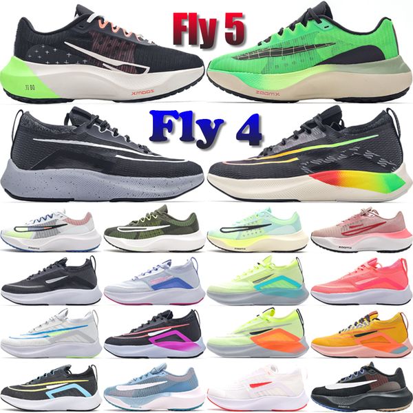 Top Fly 4 5 Men Mulheres Running Shoes Running Zoomx 4S 5S Treinadores de designer gritos verde preto fantasma verde fuma