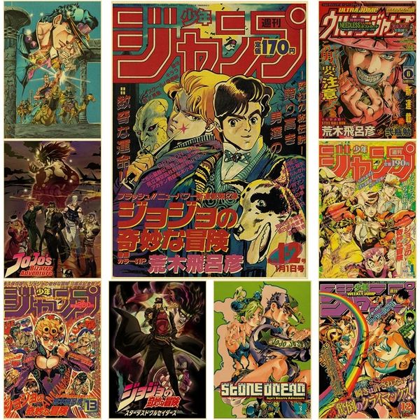 Anime-Blechdekor „JoJo Bizarre Adventure“, Retro-Poster, Metall-Blechschild, Drucke und Poster, DIY, Zuhause, Bar, Café, Kino, Dekoration, Kunst, Wandmalerei, Teil 1, Größe 30 x 20 cm, w02