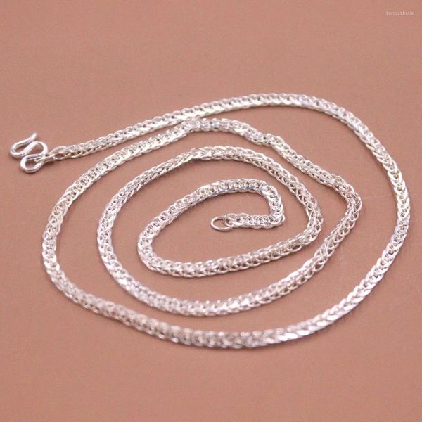 Catene Pure S999 Argento pregiato Donna Uomo 2 mm W Collana a maglie a catena con coda di volpe 50 cm L 6-8 g