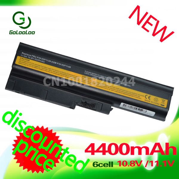 Bateria de laptop de 4400mAh para Lenovo/ IBM ThinkPad Z61 R61 R60 Z60 92P1140 T60 92P1138 42T5233 40Y6799 Preço especial !!