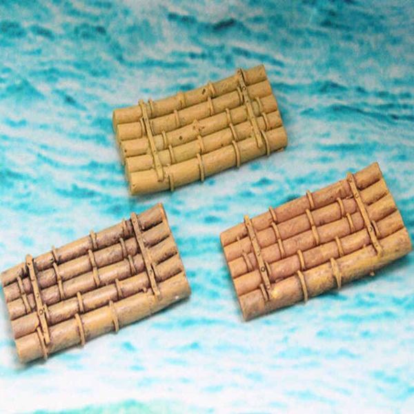 500pcs смола Fairy Garden Mini Bamboo -Raft Миниатюрные украшения для сказочных садов Микроандшафтные аксессуары