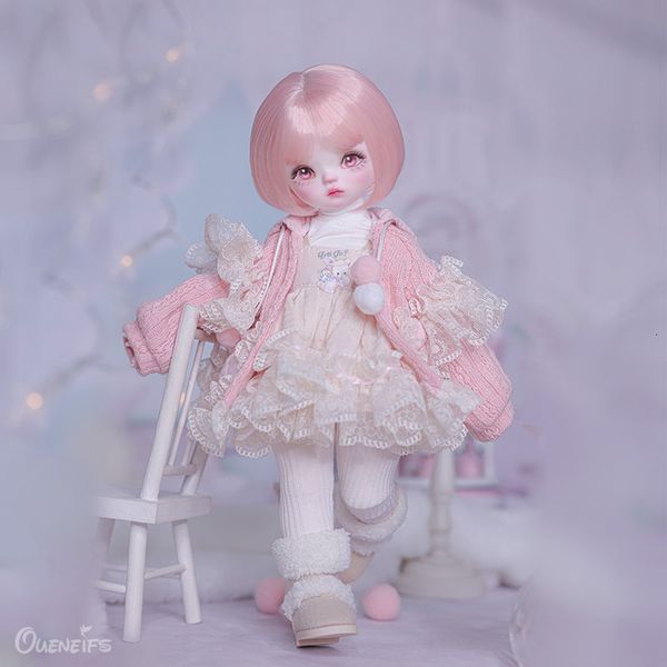 Puppen Sapphire BJD 1/6 Kunstpuppe 25 3 cm in rosa Pulloverjacke und Rock für den Winter YOSD Fantasy Resin Toys 230313