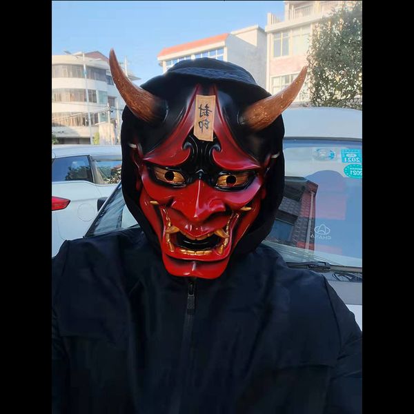 Partymasken Dekorative Maske Halloween japanischer Stil Horror Cosplay Prajna Harz Terror Ukiyo Gemälde Tengu Wall Anhänger Shop Dekoration 230313