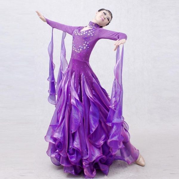 Stage Wear Big Pendulum Standard Ballroom Dance Dress Rink/ Green Tango/ Waltz Competition Modern Modern Modern