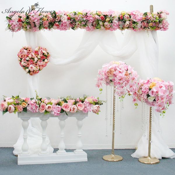 Flores decorativas grinaldas design orginal 50/100cm Artificial Flower Row Casamento Decoração Decoração Arranjo de arranjo de flores para o palco de eventos de festas 230313