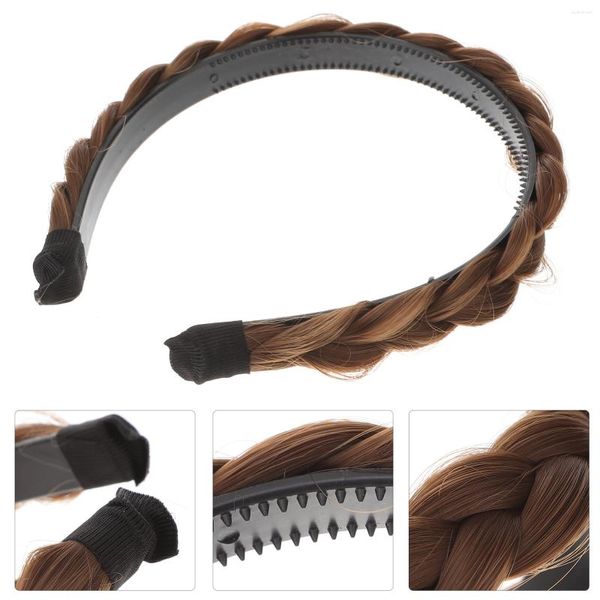 Bandane Fascia per capelli Treccia Capelli intrecciati Fasce per donna Fascia per capelli Trecce sintetiche Fascia a coda di pesce Copricapo Ragazze con parrucchino Denti intrecciati