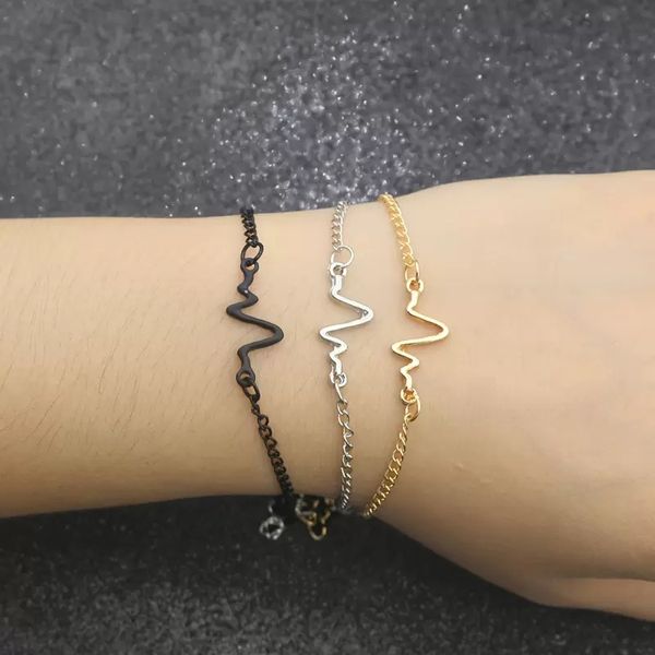 Creative Tiny Medical ECG Bracciale Stetoscopio Braccialetti di fascino cardiaco per donne uomini infermiere Doctor Bracciale all'ingrosso Pulseira femminina Wholesale all'ingrosso