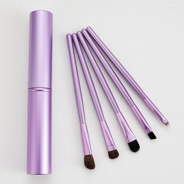 Escovas de maquiagem 5pcs/conjunto de conjuntos com suporte 5 cores Tubo Eye Shadow Corretador de sobrancelha Lip Cosmetics Tools