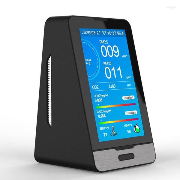Tuya Wifi Gas Detektor LED Display Air Qualität Monitor PM2,5 PM1,0 PM10 HCHO TVOC CO2 Temperatur Feuchtigkeit Meter