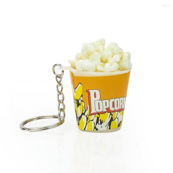 Portachiavi Emulazione creativa Barile PVC Popcorn Portachiavi Portachiavi Borsa Decor Piacevole Pubblicità Studente Uomo Donna Gioielli Regalo