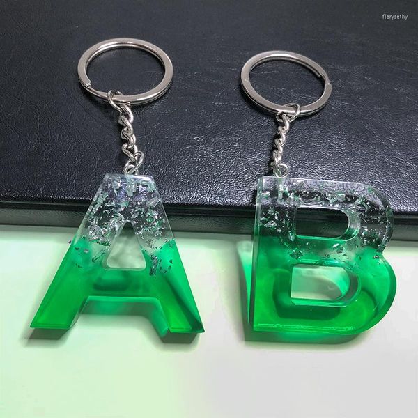 Schlüsselanhänger Transparent Bling 26 A-Z Anfangsbuchstaben Namenshalter DIY handgefertigte Harz-Alphabet-Schlüsselanhänger Schlüsselanhänger Vintage-Schmuck