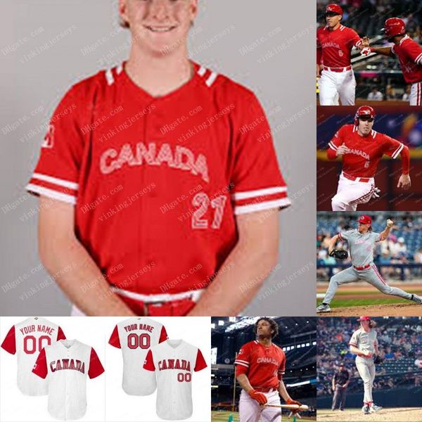 CUSTOM Team Canada 2023 WBC Jersey World Baseball Classic Freddie Freeman Otto Lopez Denzel Clarke Jacob Robson Tyler O'Neill Abraham Toro C