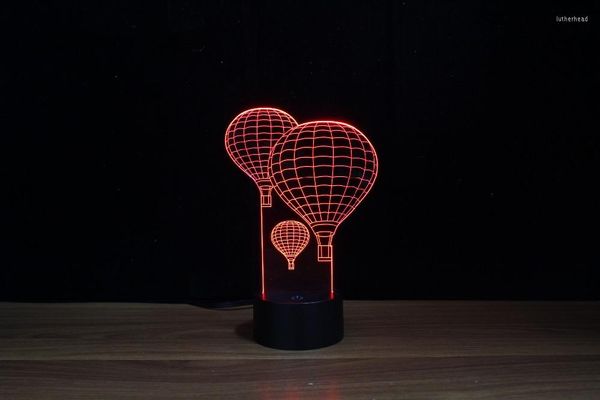 Nachtlichter im 2023-Stil, Raumdekoration, lustige Luftballon-Form, 3D-optische Täuschung, LED-Lampe/Tischlampe/Licht als Symbol der Ewigkeit