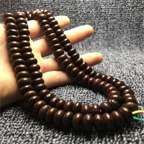 Strand Style 9mm Doğal Mor Altın Bodhi Tohumu 108 Altın Kase Lotus Buddha Boncuklar Bilezik DIY Budist Dua Takıları