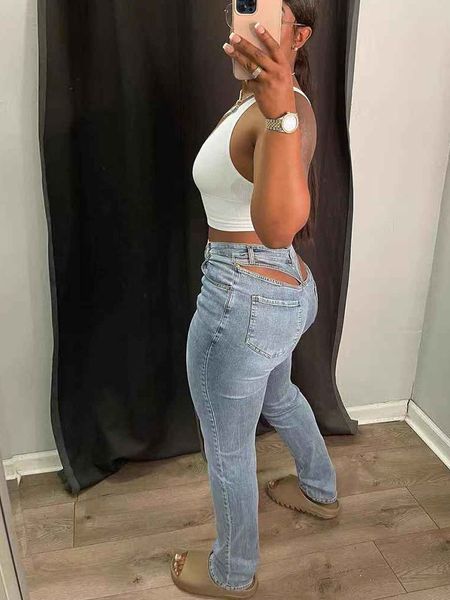 Женские джинсы Simenual с вырезами на узкой молнии-карандаш Джинсовая одежда Baddie Женские брюки с высокой талией Ретро узкие длинные брюки оптового бренда