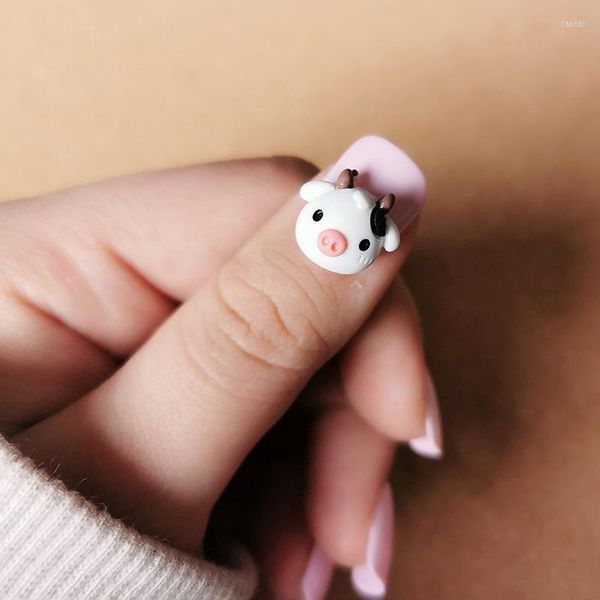 Decorazioni per nail art 50pcs Cute Small Cow Resin 3D Lovely Cartoon Lamb Ornaments Japanese Style Manicure Designs Accessories