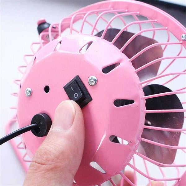 Ventilatori elettrici da 4 pollici in metallo USB Mini portatile da tavolo di raffreddamento regolabile a 360 gradi da scrivania personale per l'home office