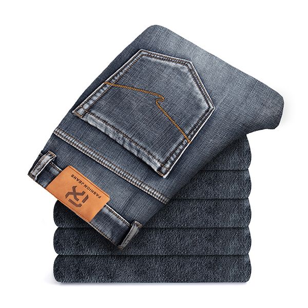 Jeans da uomo Pile invernale Spessore caldo Tasca con cerniera Design Denim Classico Business Casual Jeans attillati elasticizzati a vita medio-alta da uomo 230313