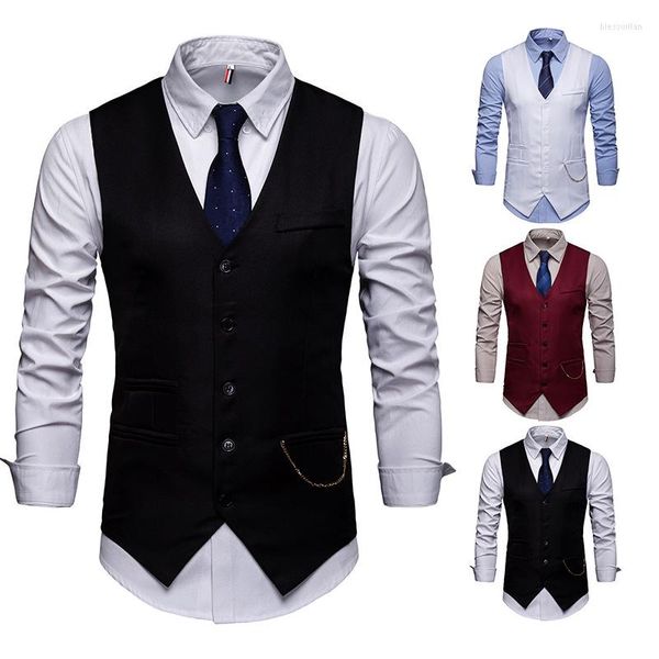 Coletes femininos de alta qualidade masculino colete colete colete comercial negócio slim noivo noivo de casamento masculino blazer party formal v05