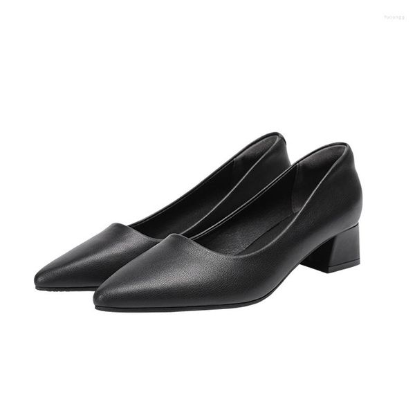 Dress Shoes Office 2023 per donne con tacchi alti pompe a basso tacco spesso sposa sposa Zapatos de Mujer