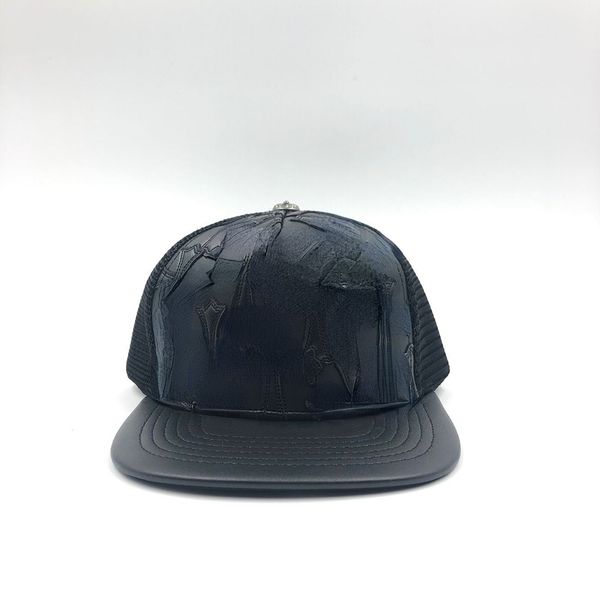 CH Casquette Designer-Baseballmütze aus Leder, flach, modisch, Street-Trucker-Kappe, hochwertige Kappe für Männer und Frauen