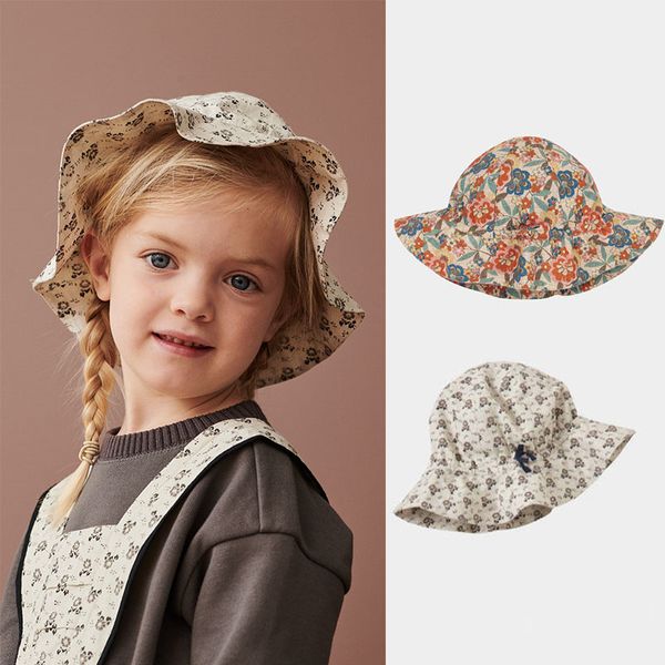 Шляпы кепков enkelibb cb* Девушка летняя шляпа прекрасная цветочная шапка для малышкой девушки дизайнерские шляпы 230313