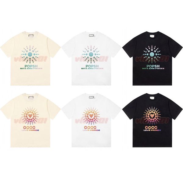 Homens de alta moda feminino designer de camisa masculina camisetas de impressão de sol para casais de manga curta Tampas xs-l