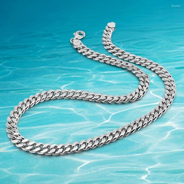 Correntes largura de 8 mm de pulseira masculina 925 prata esterlina para homens Personalidade Chain Jewelry Gift