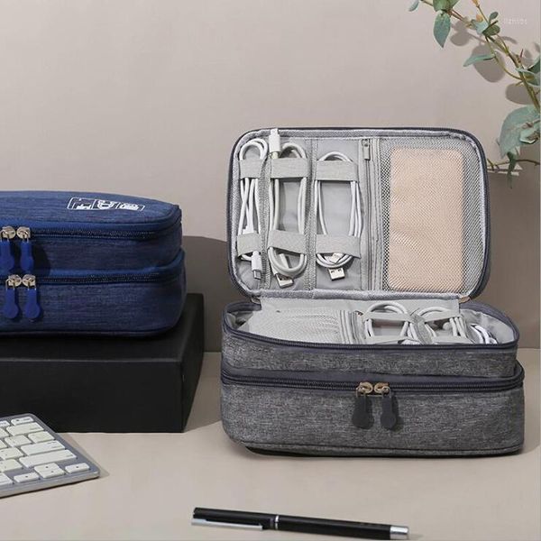 Borse portaoggetti Borsa per cavo dati da viaggio Portatile USB digitale Gadget Organizer Caricabatterie Cavi Cerniera cosmetica Confezioni impermeabili per articoli vari